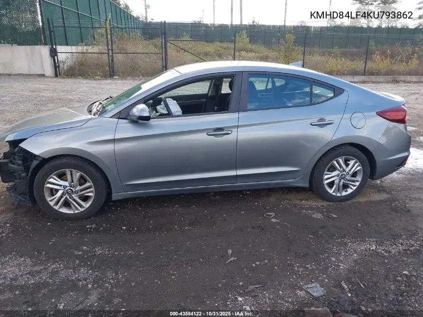 KMHD84LF4KU793862 2019 Hyundai Elantra Sel