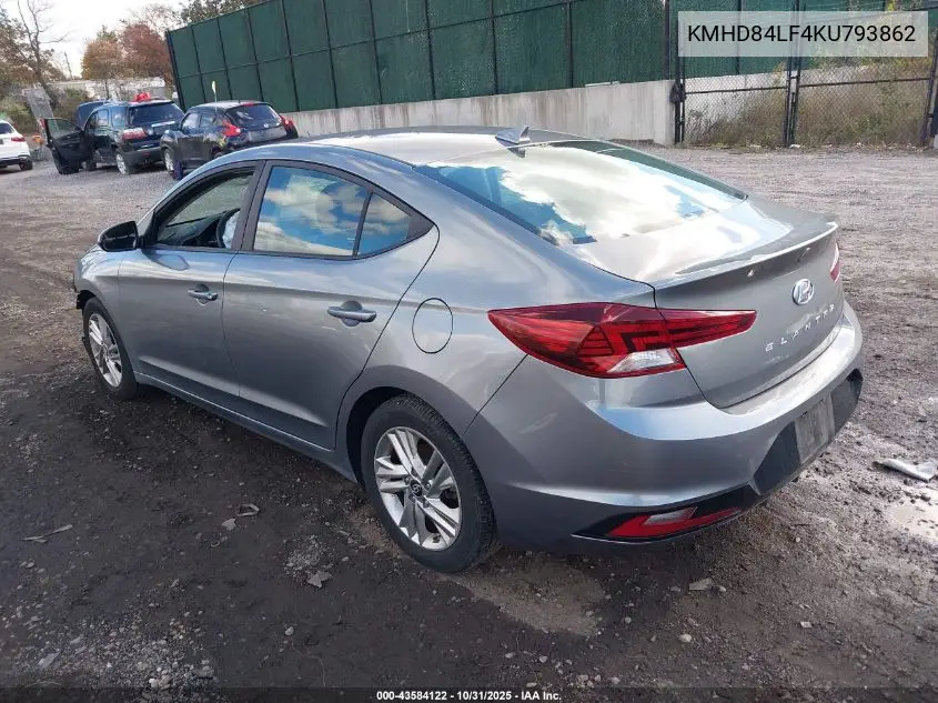 KMHD84LF4KU793862 2019 Hyundai Elantra Sel
