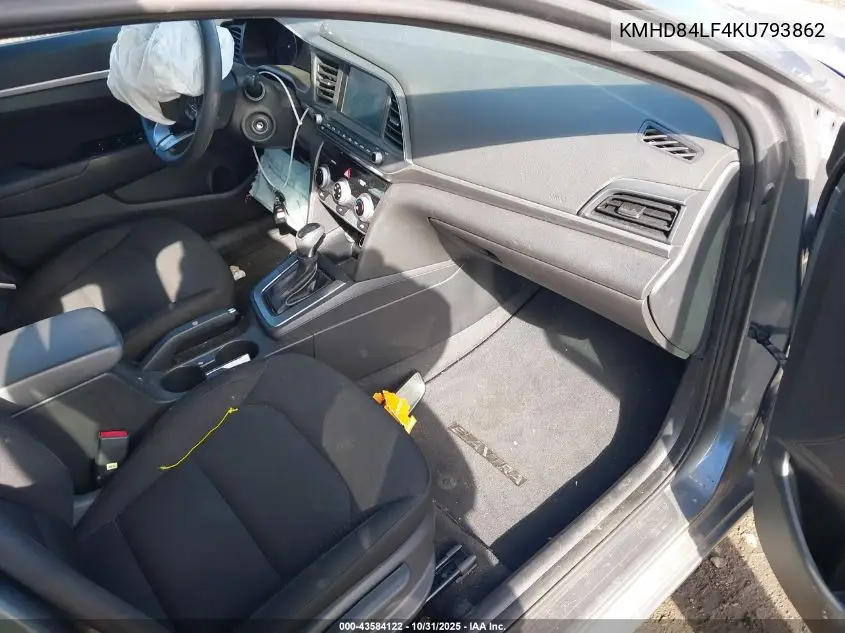 KMHD84LF4KU793862 2019 Hyundai Elantra Sel