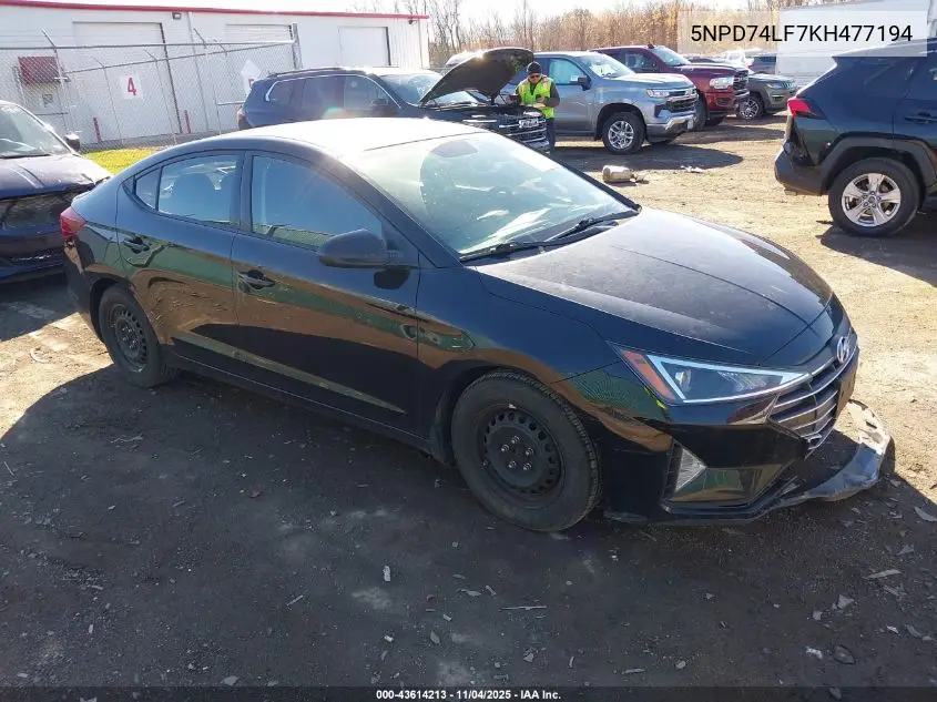 5NPD74LF7KH477194 2019 Hyundai Elantra Se