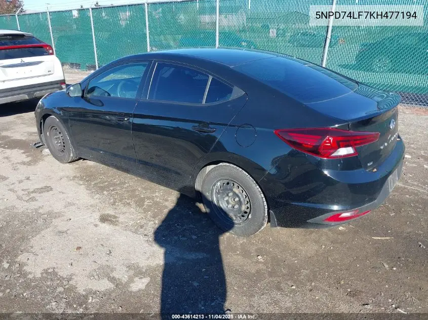 5NPD74LF7KH477194 2019 Hyundai Elantra Se