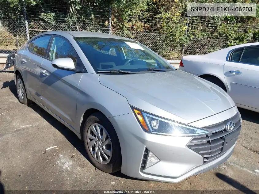 5NPD74LF1KH406203 2019 Hyundai Elantra Se