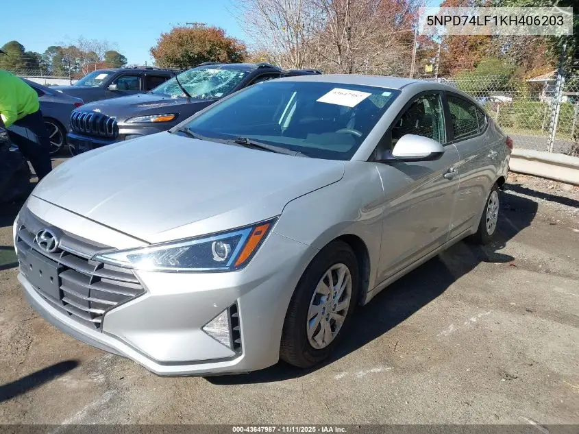 5NPD74LF1KH406203 2019 Hyundai Elantra Se