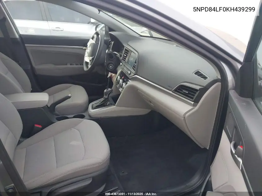5NPD84LF0KH439299 2019 Hyundai Elantra Sel