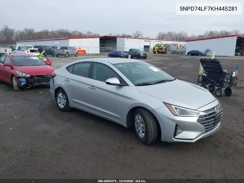 5NPD74LF7KH445281 2019 Hyundai Elantra Se