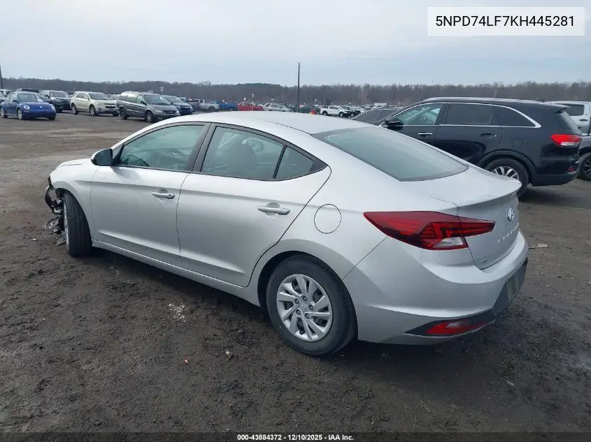5NPD74LF7KH445281 2019 Hyundai Elantra Se