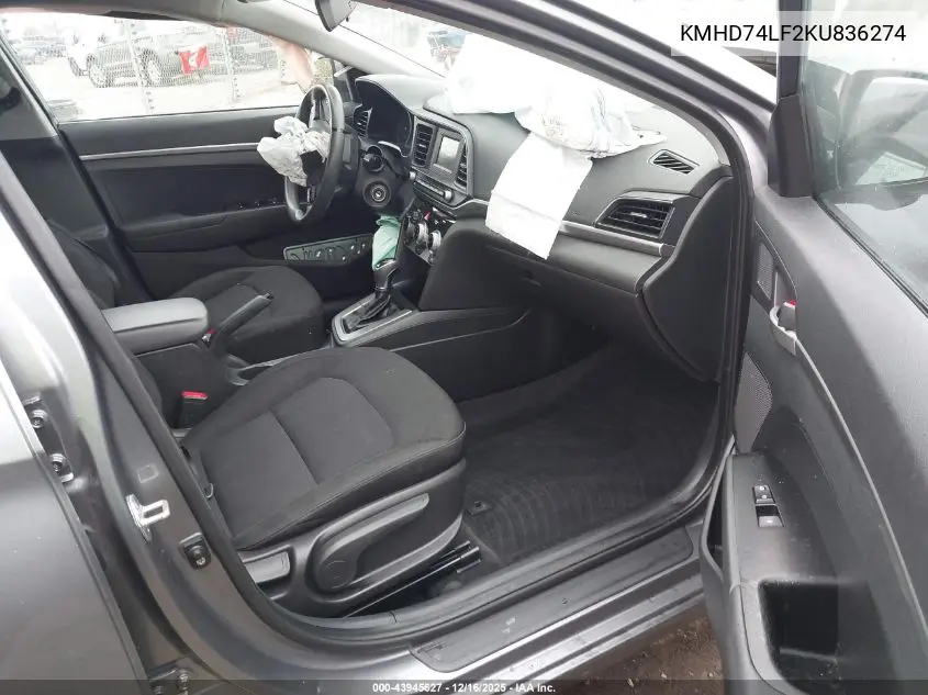 KMHD74LF2KU836274 2019 Hyundai Elantra Se
