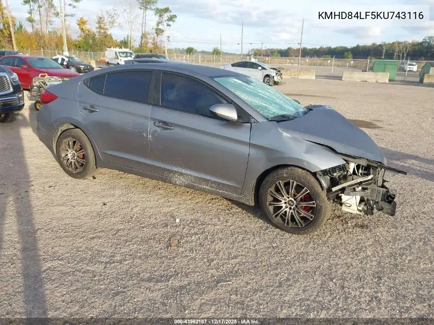 KMHD84LF5KU743116 2019 Hyundai Elantra Sel