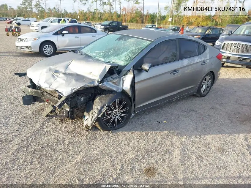 KMHD84LF5KU743116 2019 Hyundai Elantra Sel