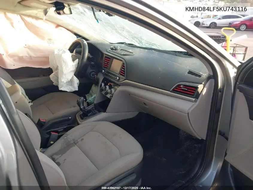 KMHD84LF5KU743116 2019 Hyundai Elantra Sel