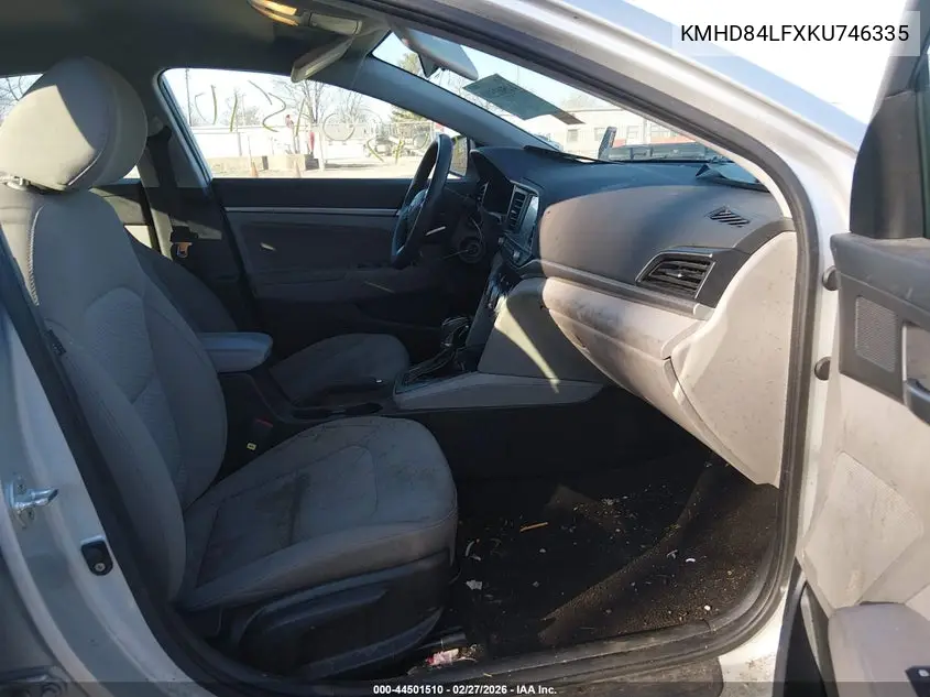 KMHD84LFXKU746335 2019 Hyundai Elantra Sel
