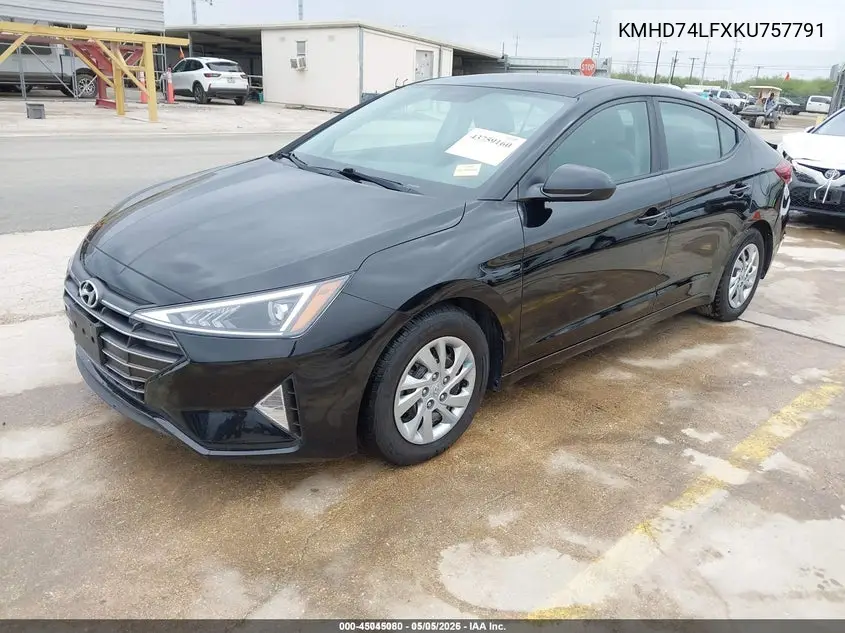 KMHD74LFXKU757791 2019 Hyundai Elantra Se