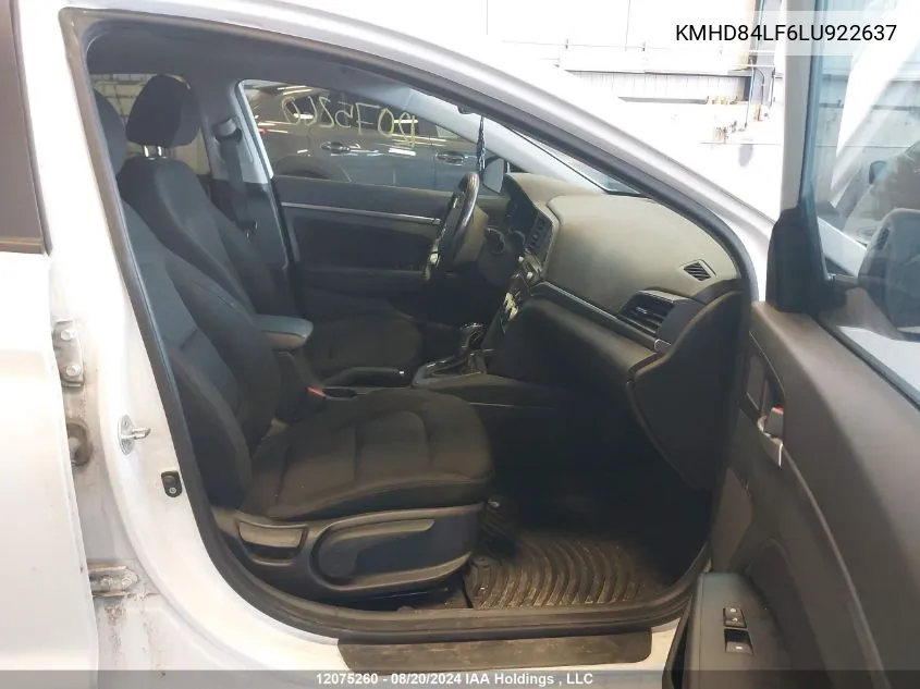 2020 Hyundai Elantra Preferred With Sun And Safety Package Auto Ivt VIN: KMHD84LF6LU922637 Lot: 12075260