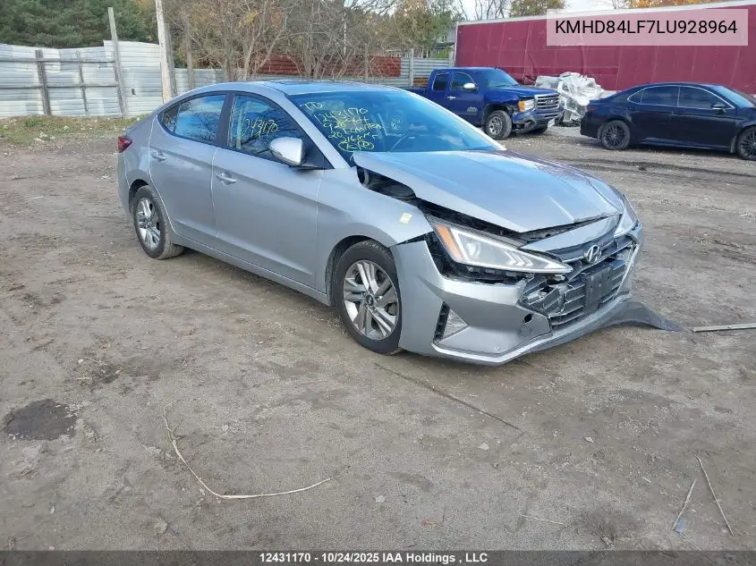 KMHD84LF7LU928964 2020 Hyundai Elantra Preferred With Sun And Safety Package Auto Ivt
