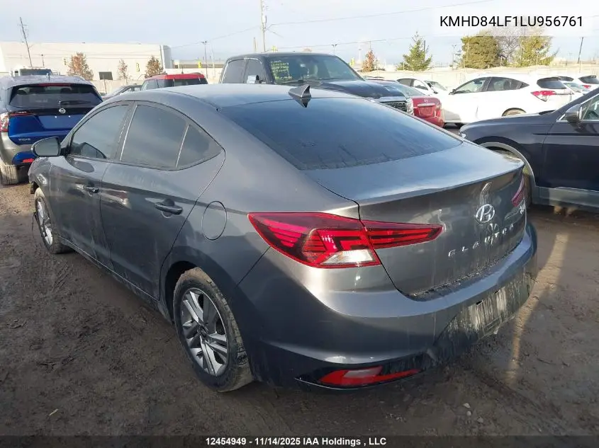 KMHD84LF1LU956761 2020 Hyundai Elantra Preferred With Sun And Safety Package Auto Ivt