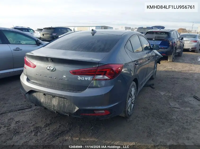 KMHD84LF1LU956761 2020 Hyundai Elantra Preferred With Sun And Safety Package Auto Ivt