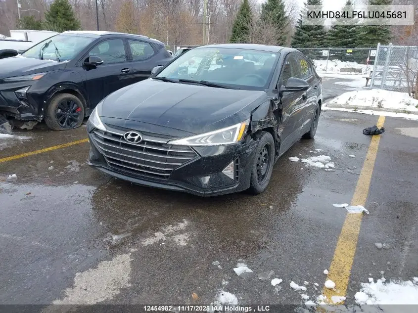 KMHD84LF6LU045681 2020 Hyundai Elantra Preferred Auto Ivt