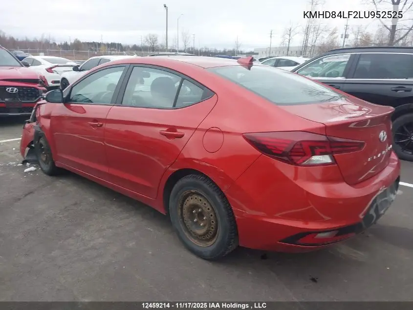 KMHD84LF2LU952525 2020 Hyundai Elantra Sel/Value/Limited