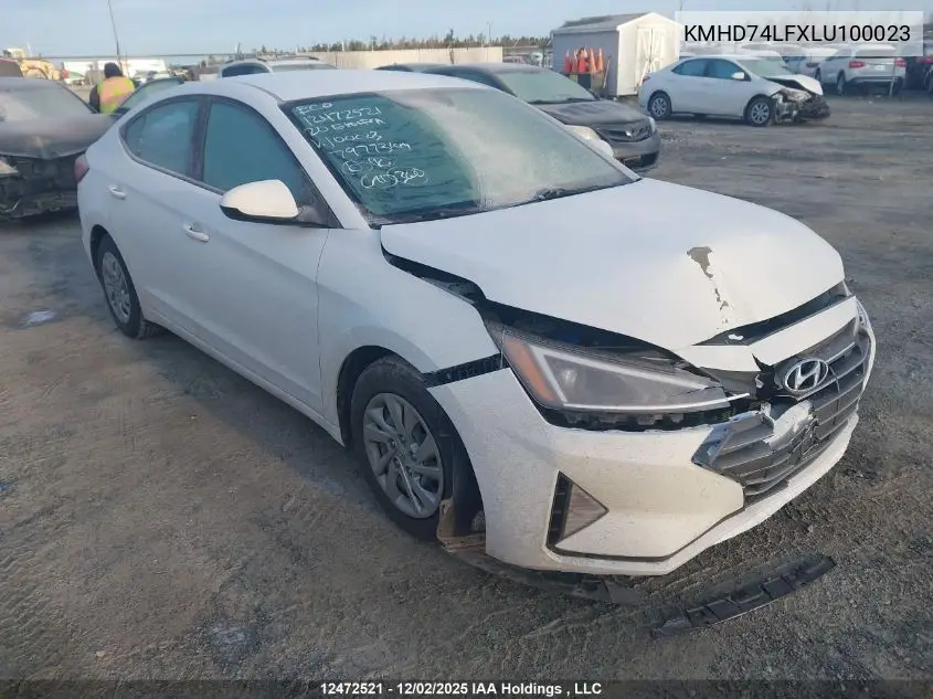 KMHD74LFXLU100023 2020 Hyundai Elantra Essential Auto Ivt