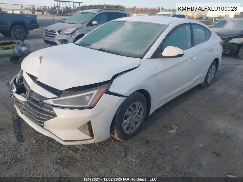KMHD74LFXLU100023 2020 Hyundai Elantra Essential Auto Ivt
