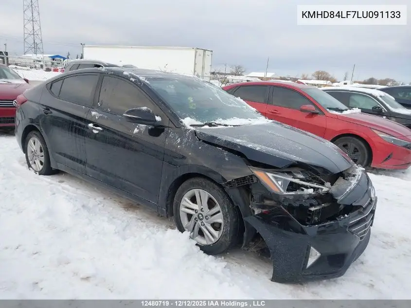 KMHD84LF7LU091133 2020 Hyundai Elantra Preferred With Sun And Safety Package Auto Ivt