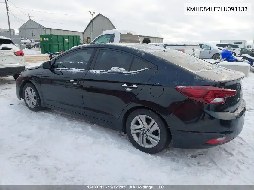 KMHD84LF7LU091133 2020 Hyundai Elantra Preferred With Sun And Safety Package Auto Ivt