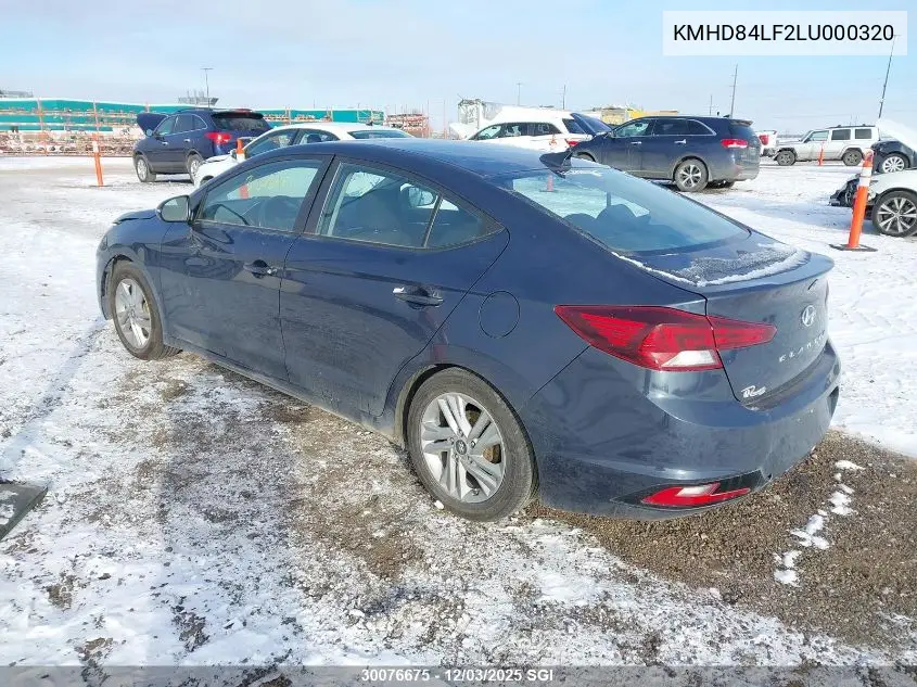 KMHD84LF2LU000320 2020 Hyundai Elantra Sel/Value/Limited