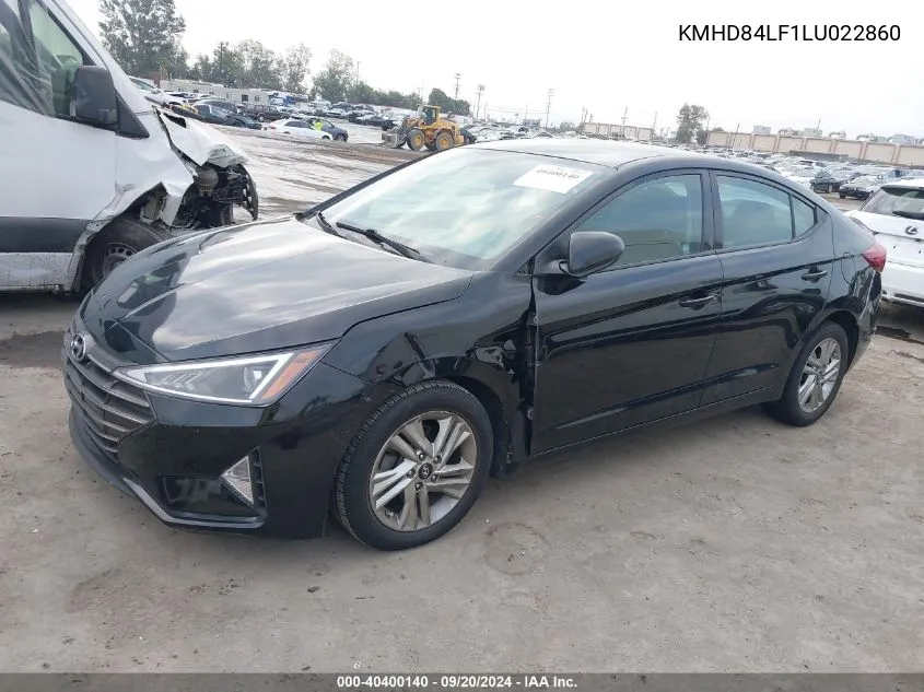 2020 Hyundai Elantra Sel VIN: KMHD84LF1LU022860 Lot: 40400140