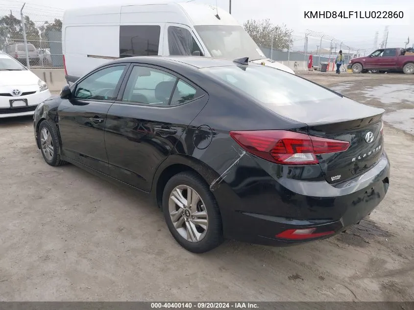 2020 Hyundai Elantra Sel VIN: KMHD84LF1LU022860 Lot: 40400140