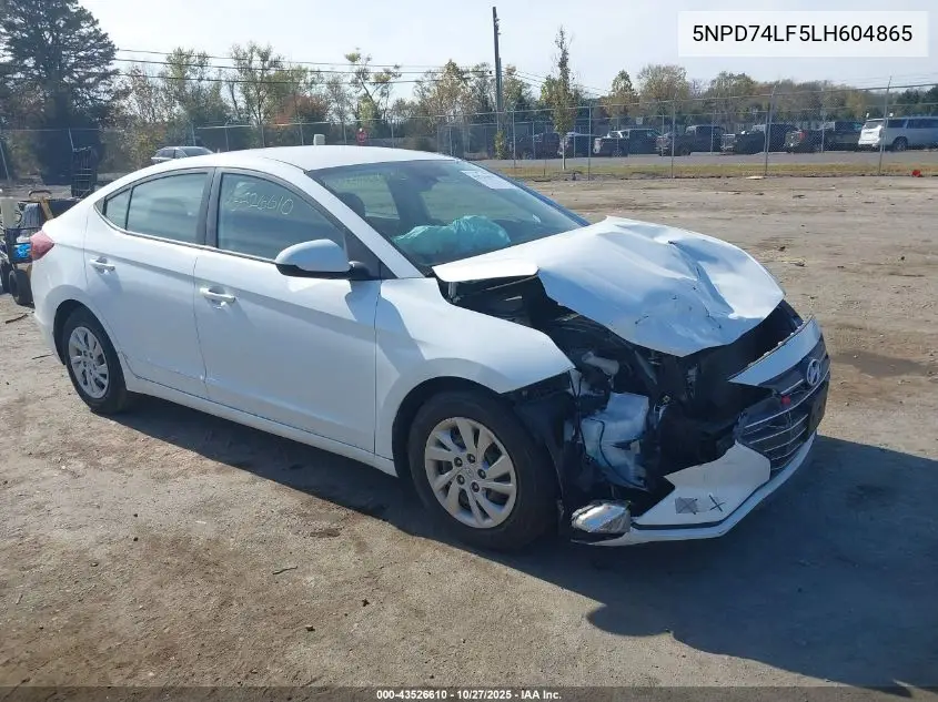 5NPD74LF5LH604865 2020 Hyundai Elantra Se