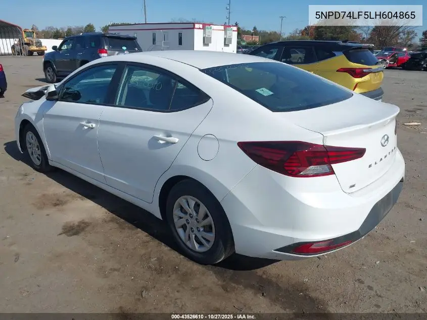 5NPD74LF5LH604865 2020 Hyundai Elantra Se