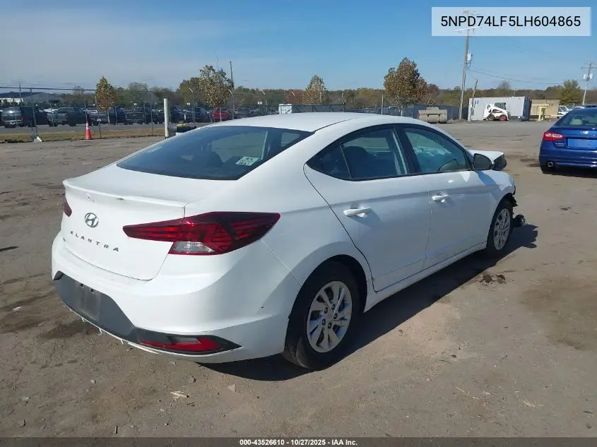5NPD74LF5LH604865 2020 Hyundai Elantra Se