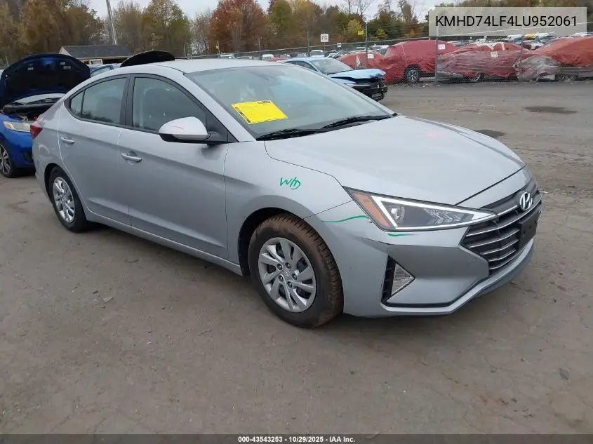 KMHD74LF4LU952061 2020 Hyundai Elantra Se