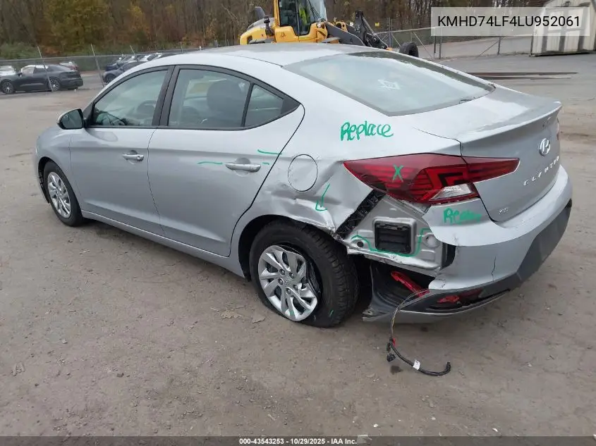 KMHD74LF4LU952061 2020 Hyundai Elantra Se