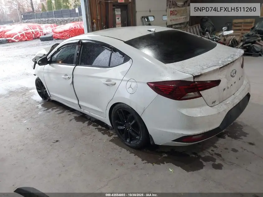 5NPD74LFXLH511260 2020 Hyundai Elantra Se