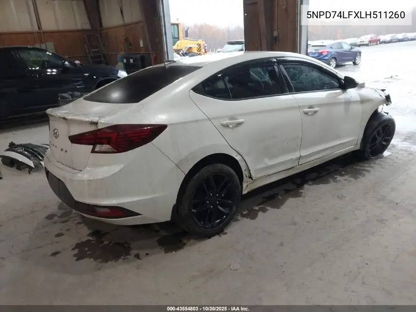 5NPD74LFXLH511260 2020 Hyundai Elantra Se