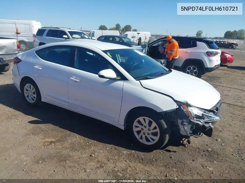 5NPD74LF0LH610721 2020 Hyundai Elantra Se