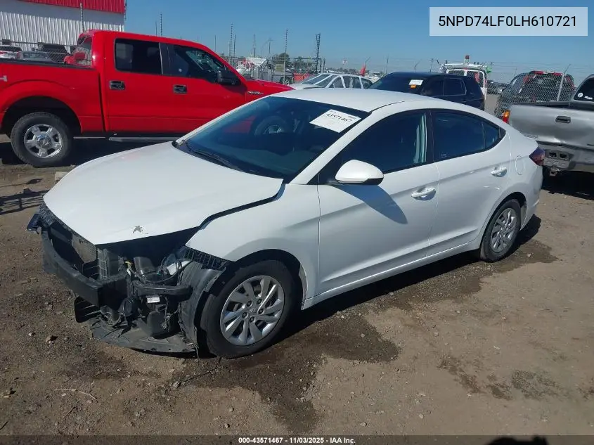 5NPD74LF0LH610721 2020 Hyundai Elantra Se