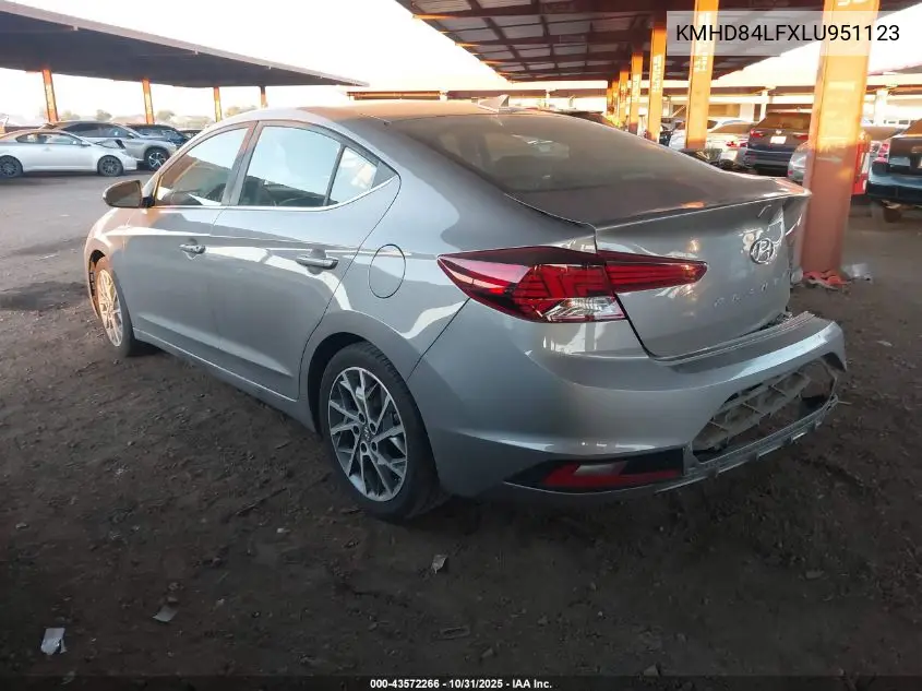 KMHD84LFXLU951123 2020 Hyundai Elantra Limited