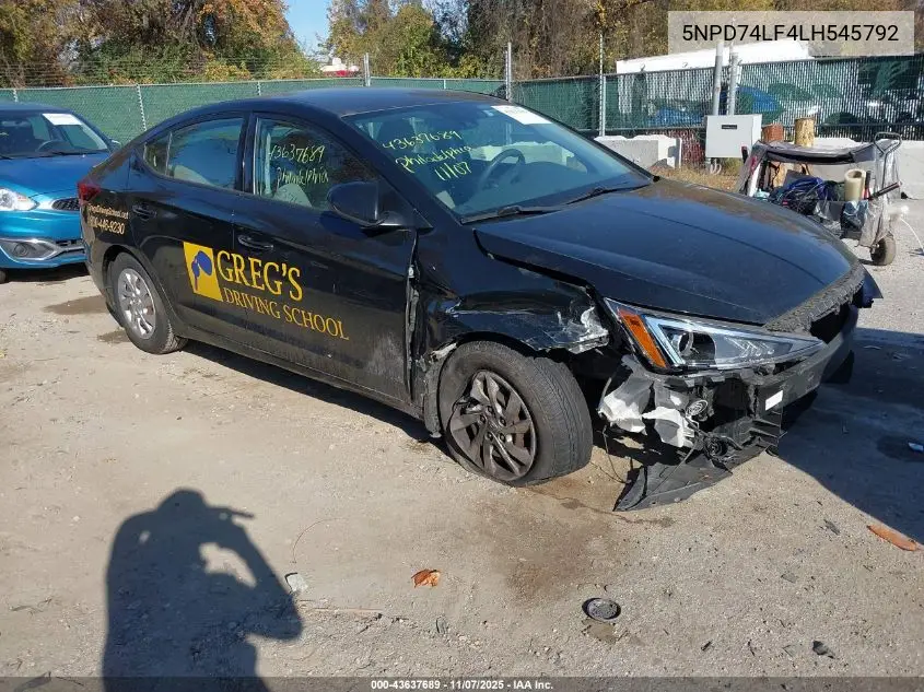 5NPD74LF4LH545792 2020 Hyundai Elantra Se