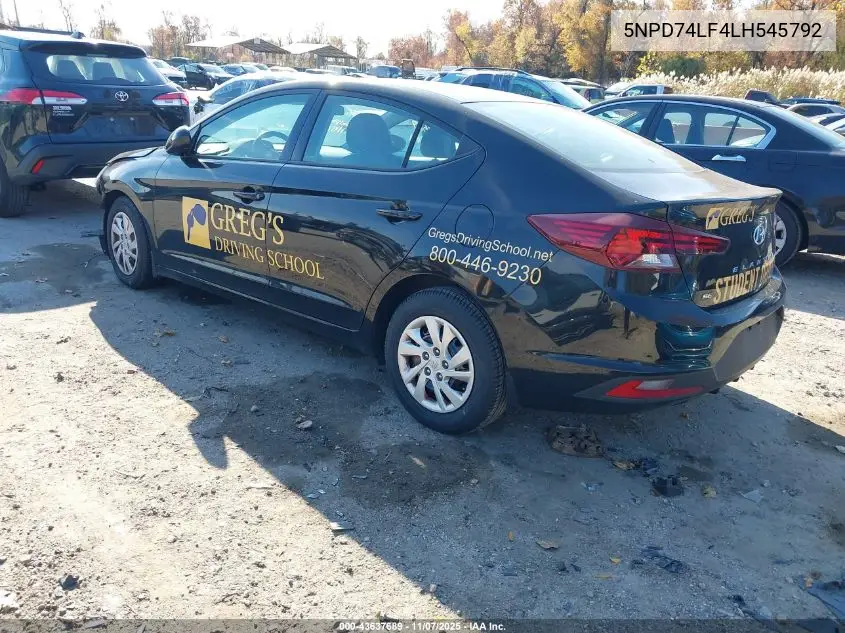 5NPD74LF4LH545792 2020 Hyundai Elantra Se