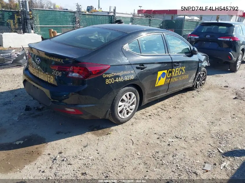 5NPD74LF4LH545792 2020 Hyundai Elantra Se