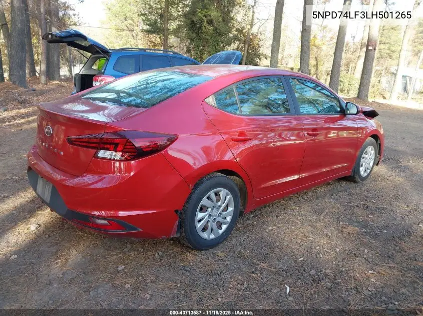 5NPD74LF3LH501265 2020 Hyundai Elantra Se