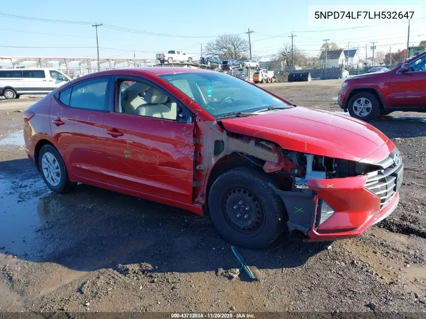 5NPD74LF7LH532647 2020 Hyundai Elantra Se