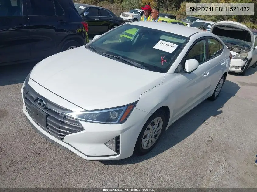 5NPD74LF8LH521432 2020 Hyundai Elantra Se