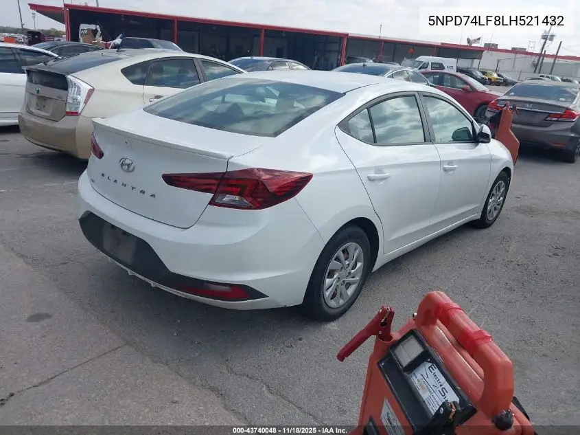 5NPD74LF8LH521432 2020 Hyundai Elantra Se