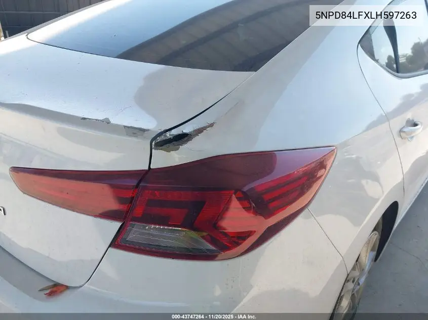 5NPD84LFXLH597263 2020 Hyundai Elantra Sel