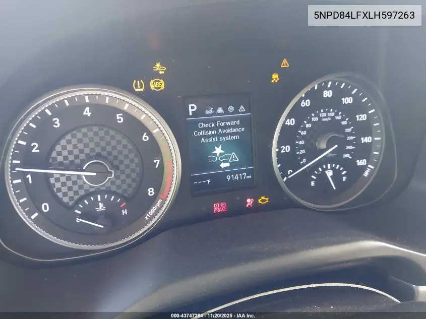 5NPD84LFXLH597263 2020 Hyundai Elantra Sel