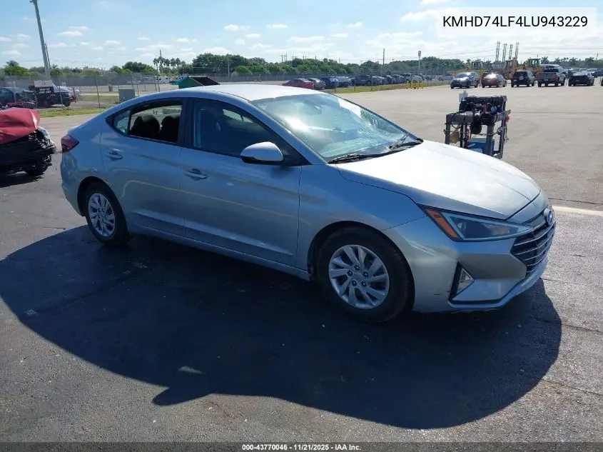 KMHD74LF4LU943229 2020 Hyundai Elantra Se
