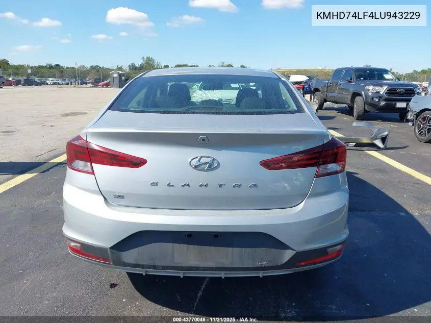 KMHD74LF4LU943229 2020 Hyundai Elantra Se